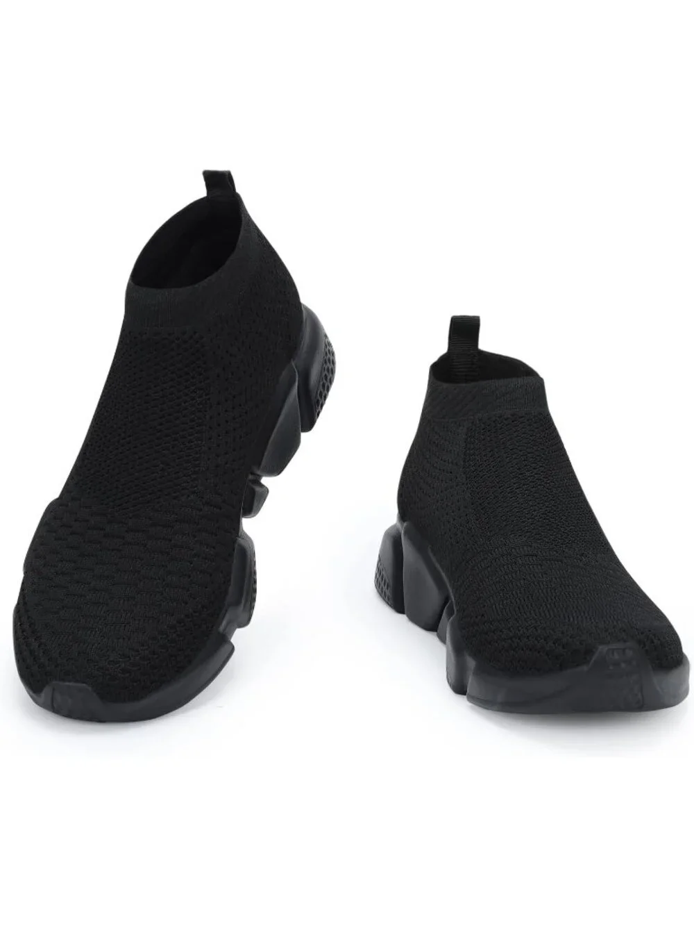 🆕Men's All Black Mesh Running Comfortable Lightweight Breathable Walking Shoes